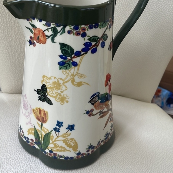 Anthropologie NIB Nathalie Lete Pitcher Hand-DecaledStoneware Responsibly Made - Picture 4 of 10